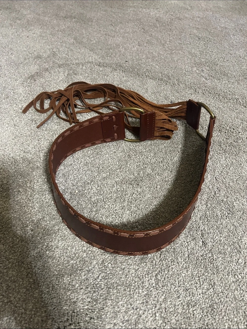 Vintage WCM New York Genuine Italian Leather Fringe Belt